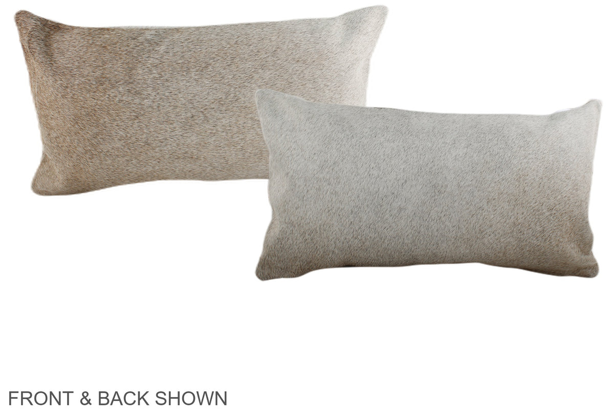 Grey with Beige Cowhide Pillow #A38462