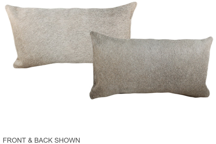 Grey with Beige 12"x22" Brazilian Cowhide Pillow #A38476 by Hudson Hides