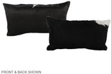 Black and White 12"x22" Brazilian Cowhide Pillow #A38492 by Hudson Hides