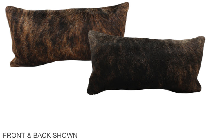 Dark Brindle 12"x22" Brazilian Cowhide Pillow #A38496 by Hudson Hides