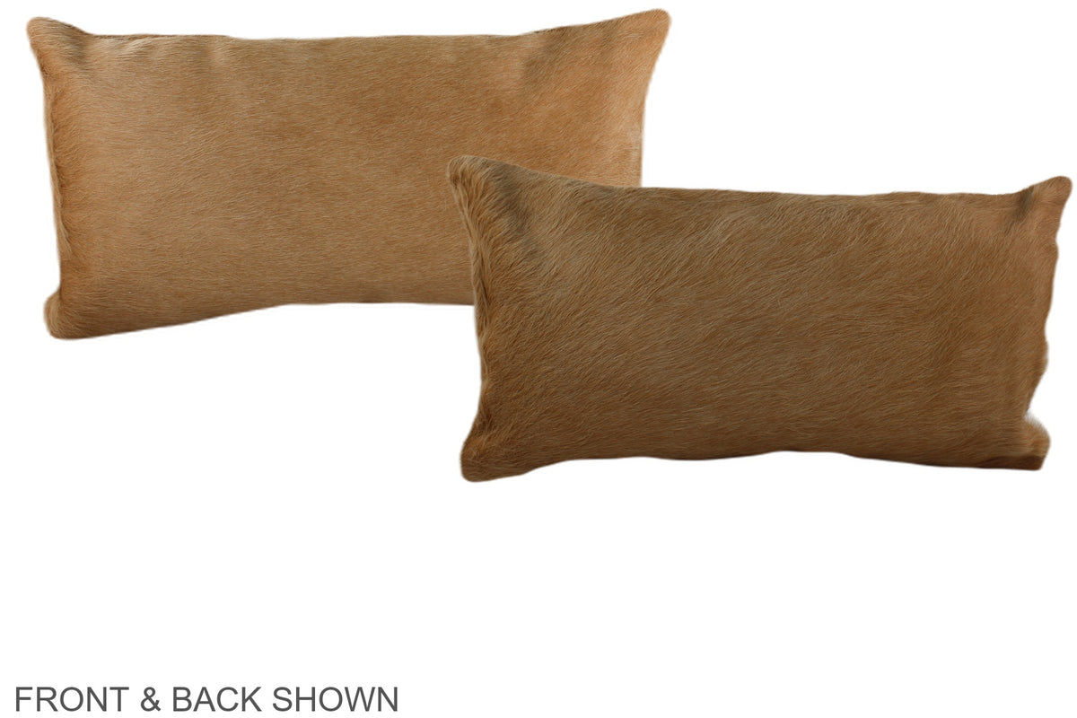 Solid Brown Cowhide Pillow #A38502