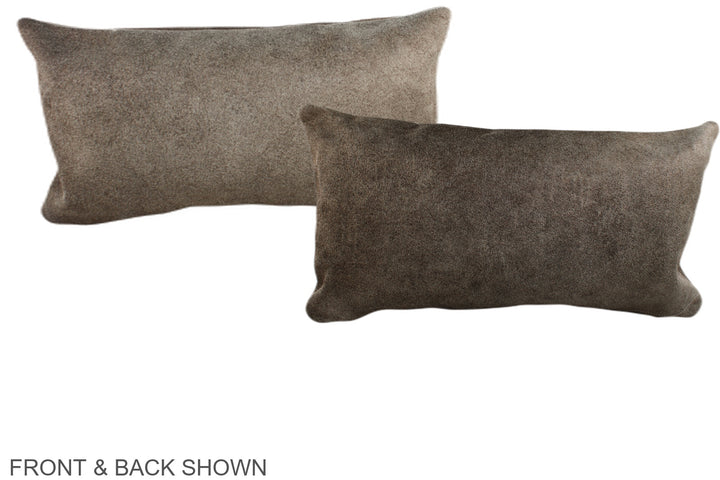 Grey with Beige 12"x22" Brazilian Cowhide Pillow #A38511 by Hudson Hides