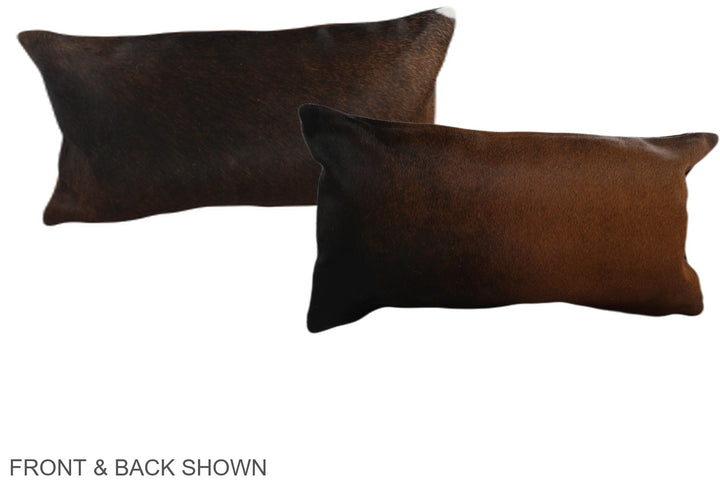 Brown with Red 12"x22" Brazilian Cowhide Pillow #A38516 by Hudson Hides