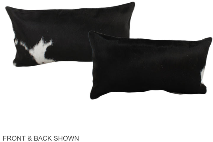 Black and White 12"x22" Brazilian Cowhide Pillow #A38525 by Hudson Hides