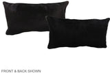 Solid Black 12"x22" Brazilian Cowhide Pillow #A38533 by Hudson Hides