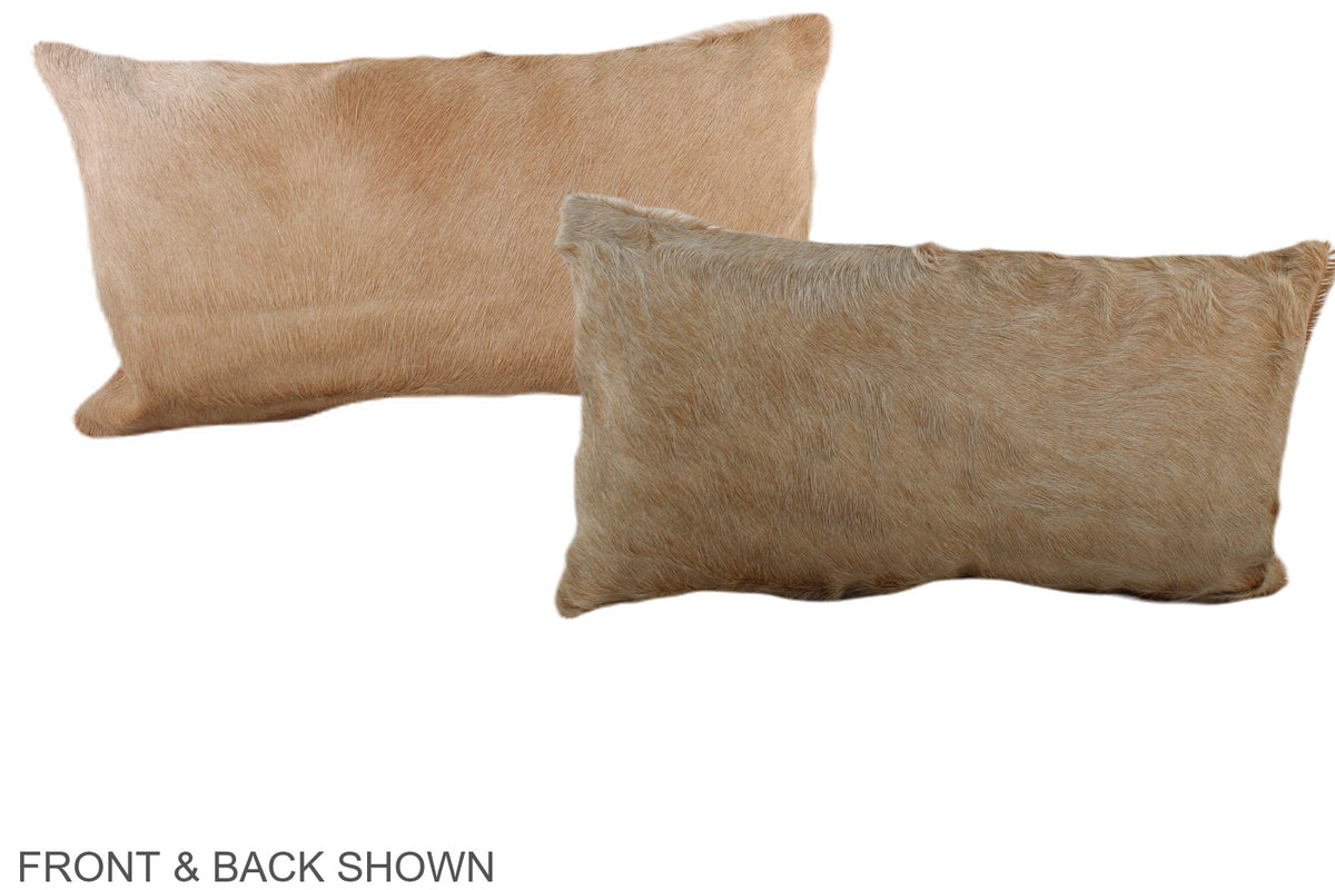 Solid Brown Cowhide Pillow #A38537