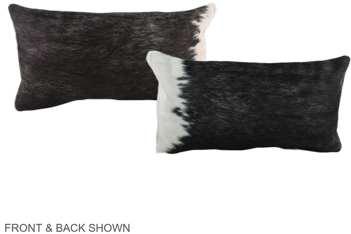 Black and White 12"x22" Brazilian Cowhide Pillow #A38543 by Hudson Hides