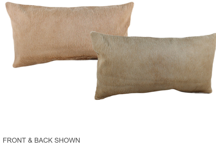 Beige 12"x22" Brazilian Cowhide Pillow #A38546 by Hudson Hides