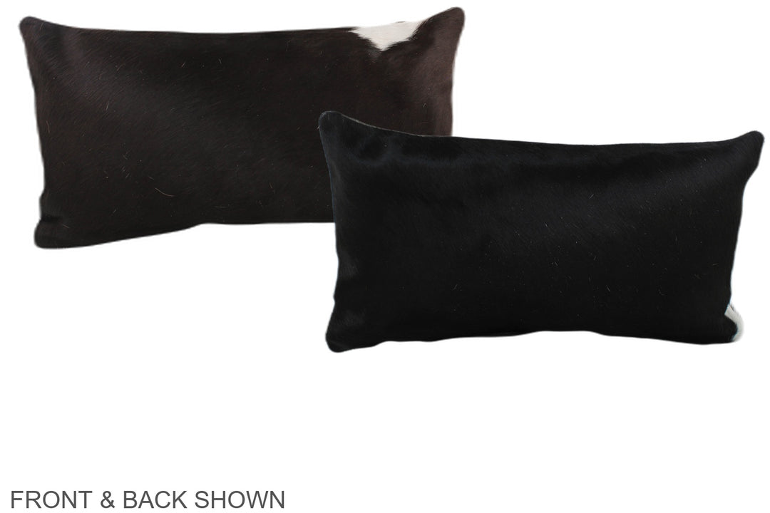 Solid Black 12"x22" Brazilian Cowhide Pillow #A38549 by Hudson Hides