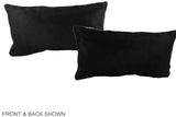 Solid Black 12"x22" Brazilian Cowhide Pillow #A38572 by Hudson Hides