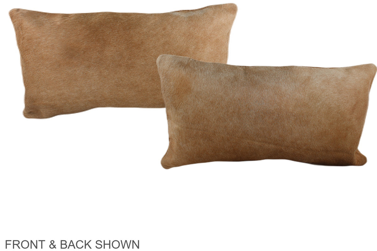 Solid Brown Cowhide Pillow #A38573