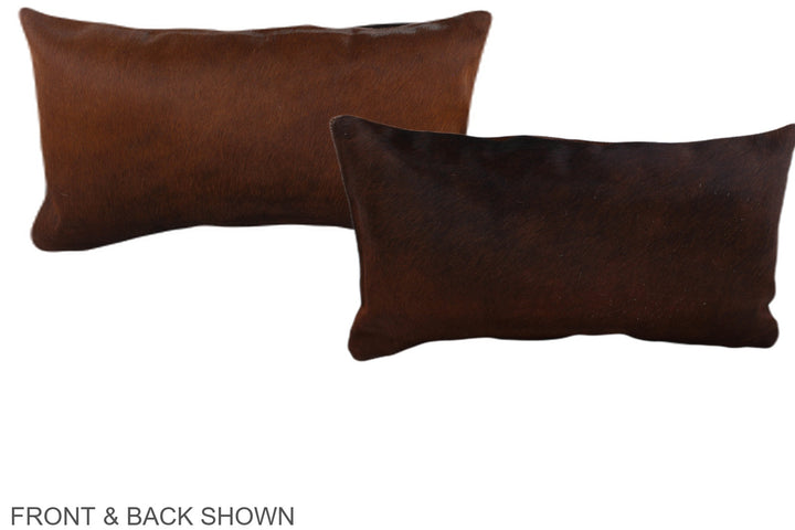 Solid Brown 12"x22" Brazilian Cowhide Pillow #A38575 by Hudson Hides