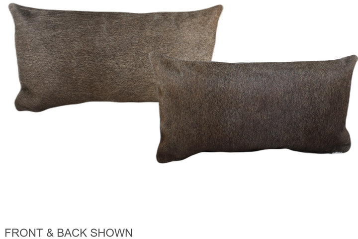Grey with Beige 12"x22" Brazilian Cowhide Pillow #A38578 by Hudson Hides