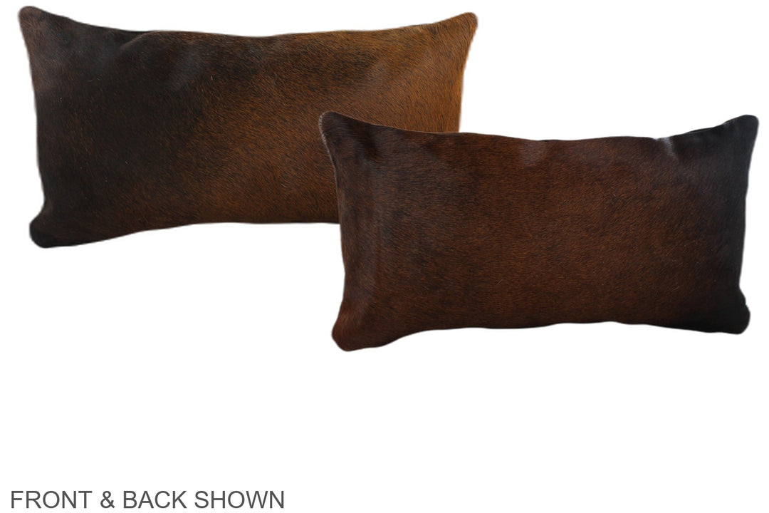 Brown with Red 12"x22" Brazilian Cowhide Pillow #A38584 by Hudson Hide