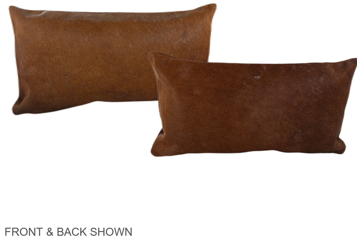 Solid Brown 12"x22" Brazilian Cowhide Pillow #A38588 by Hudson Hides