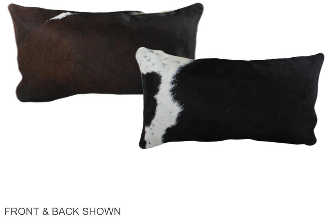 Black and White 12"x22" Brazilian Cowhide Pillow #A38598 by Hudson Hid