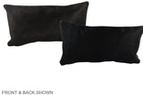 Solid Black 12"x22" Brazilian Cowhide Pillow #A38610 by Hudson Hides
