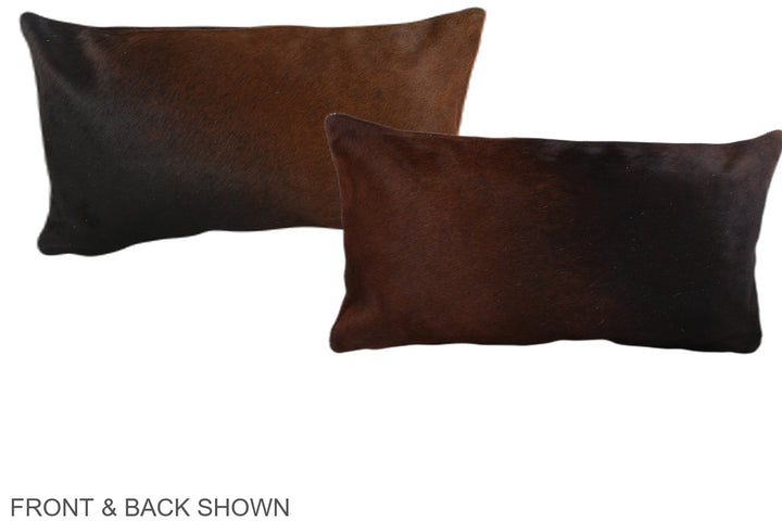 Brown with Red 12"x22" Brazilian Cowhide Pillow #A38617 by Hudson Hides