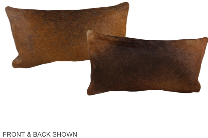 Brown with Red 12"x22" Brazilian Cowhide Pillow #A38624 by Hudson Hides