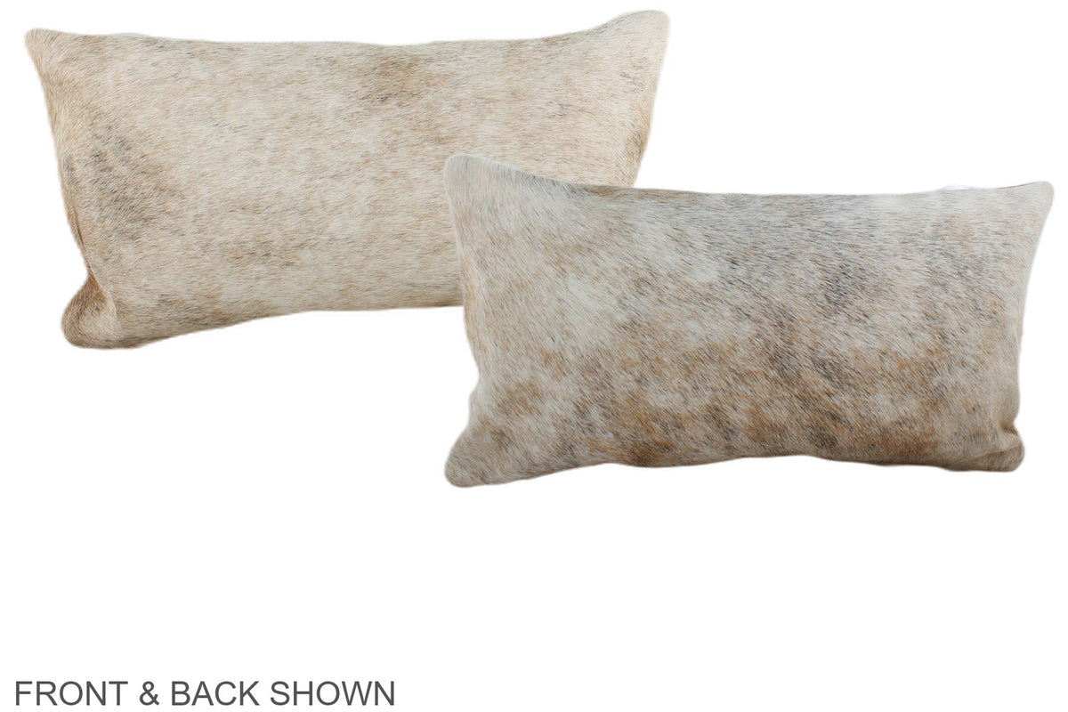 Grey with Beige Cowhide Pillow #A38628