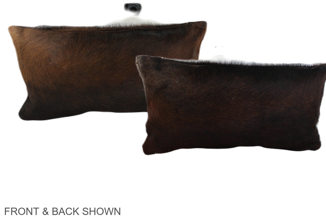 Chocolate 12"x22" Brazilian Cowhide Pillow #A38640 by Hudson Hides