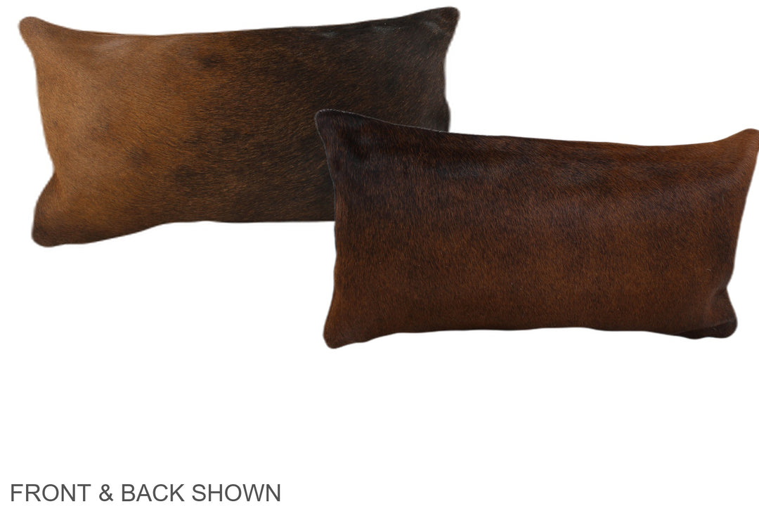 Brown with Red 12"x22" Brazilian Cowhide Pillow #A38651 by Hudson Hide