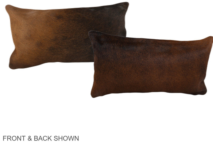 Brown with Red 12"x22" Brazilian Cowhide Pillow #A38651 by Hudson Hides