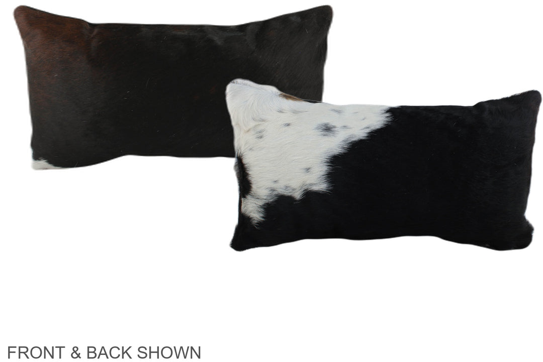 Black and White 12"x22" Brazilian Cowhide Pillow #A38655 by Hudson Hid
