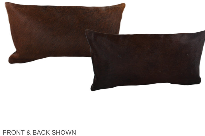 Brown with Red 12"x22" Brazilian Cowhide Pillow #A38657 by Hudson Hides