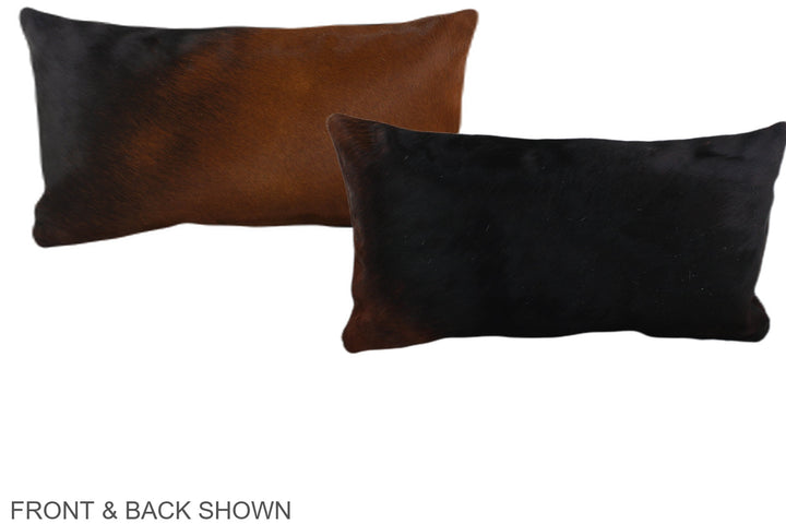 Brown with Red 12"x22" Brazilian Cowhide Pillow #A38659 by Hudson Hides
