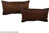 Brown with Red 12"x22" Brazilian Cowhide Pillow #A38669 by Hudson Hides