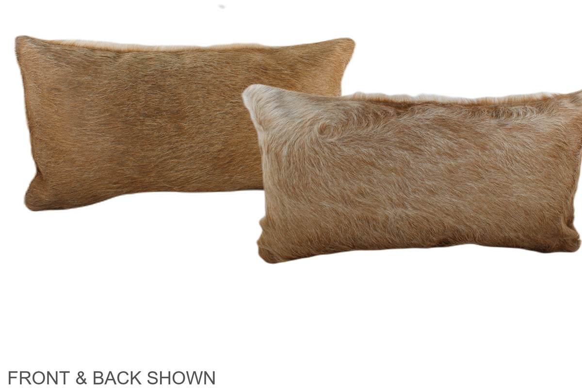Solid Brown Cowhide Pillow #A38672