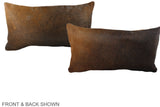 Brown with Red 12"x22" Brazilian Cowhide Pillow #A38685 by Hudson Hides