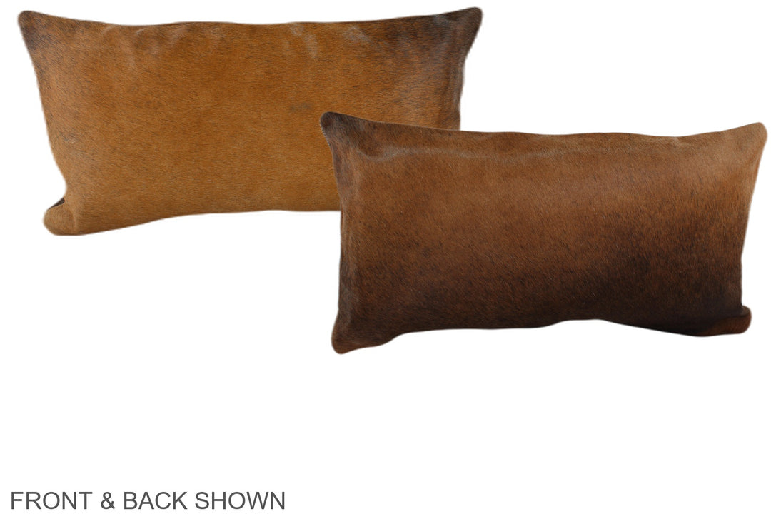 Brown with Red 12"x22" Brazilian Cowhide Pillow #A38688 by Hudson Hide