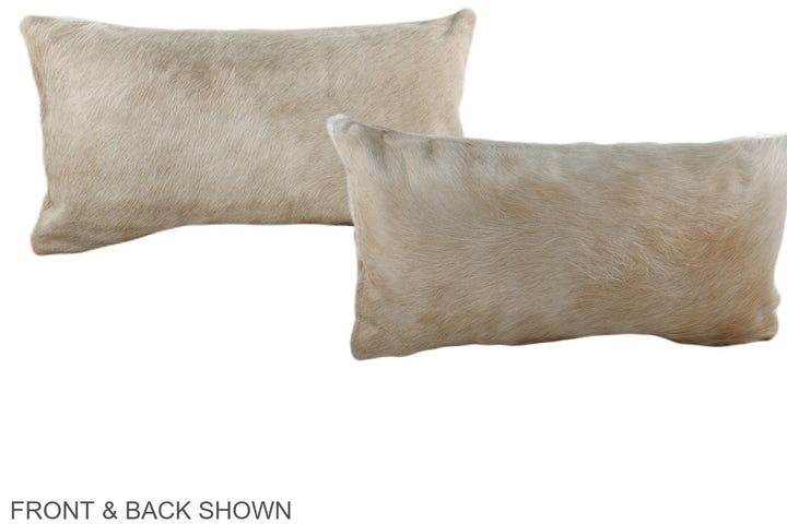 Champagne 12"x22" Brazilian Cowhide Pillow #A38690 by Hudson Hides
