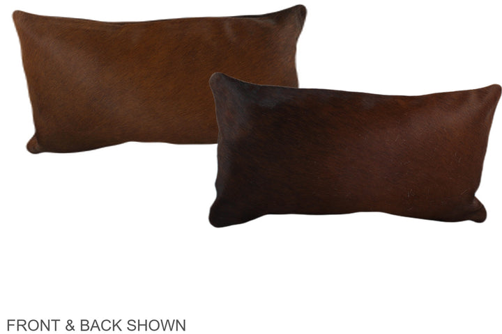 Brown with Red 12"x22" Brazilian Cowhide Pillow #A38691 by Hudson Hides