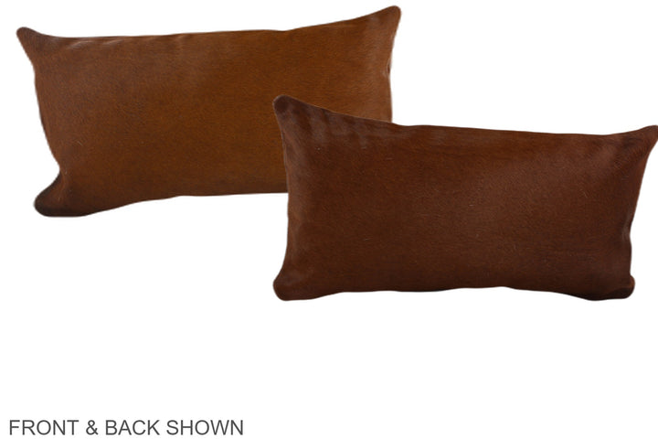 Solid Brown 12"x22" Brazilian Cowhide Pillow #A38701 by Hudson Hides