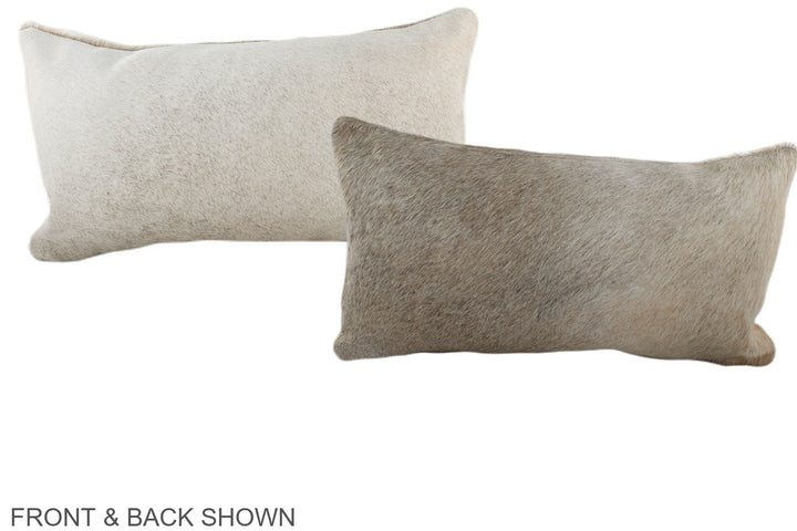 Grey with Beige 12"x22" Brazilian Cowhide Pillow #A38702 by Hudson Hides