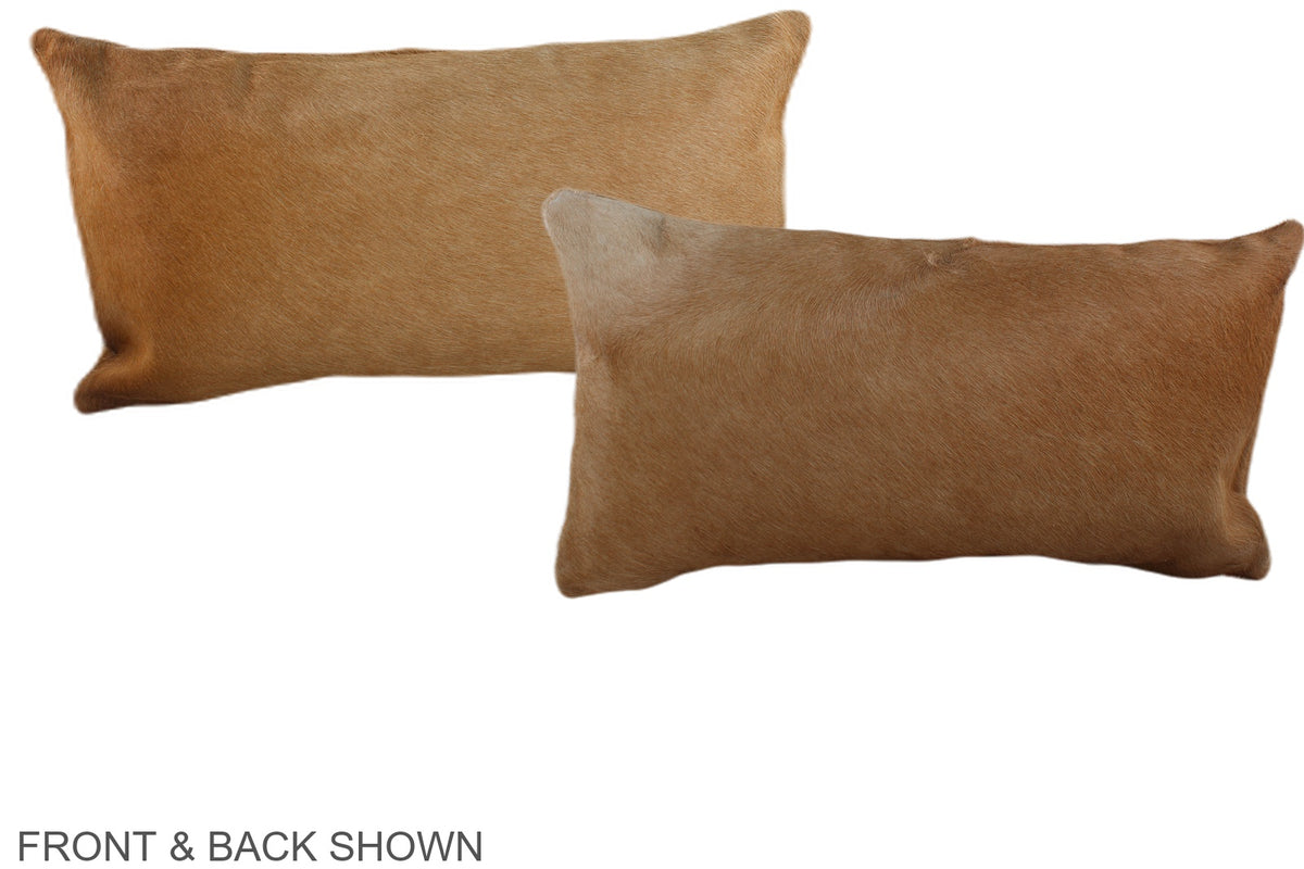 Solid Brown Cowhide Pillow #A38704