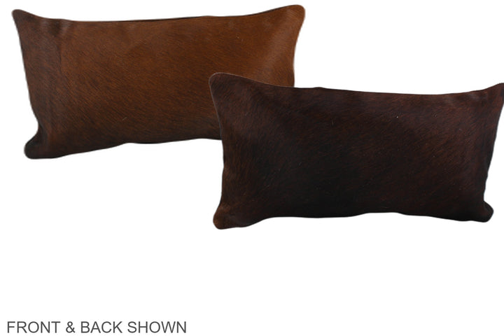 Brown with Red 12"x22" Brazilian Cowhide Pillow #A38709 by Hudson Hides