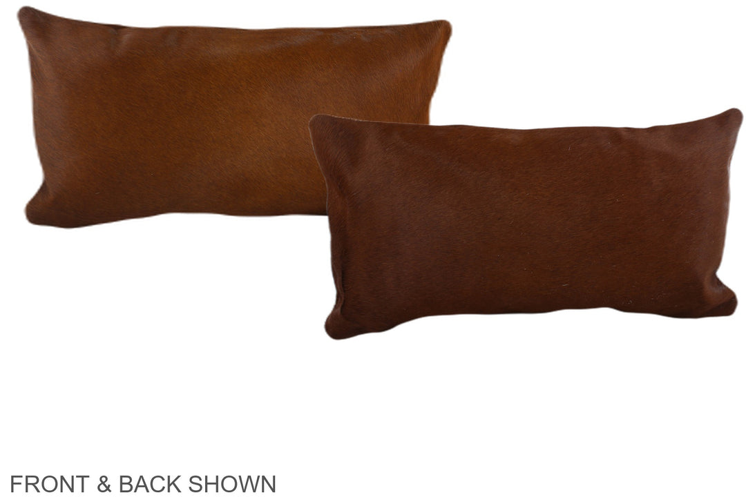 Solid Brown 12"x22" Brazilian Cowhide Pillow #A38711 by Hudson Hides