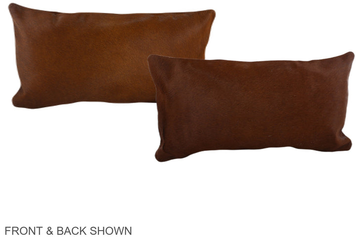 Solid Brown 12"x22" Brazilian Cowhide Pillow #A38711 by Hudson Hides