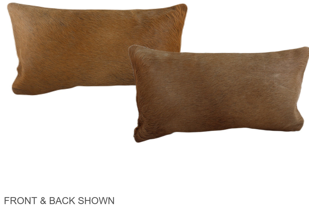 Solid Brown 12"x22" Brazilian Cowhide Pillow #A38716 by Hudson Hides