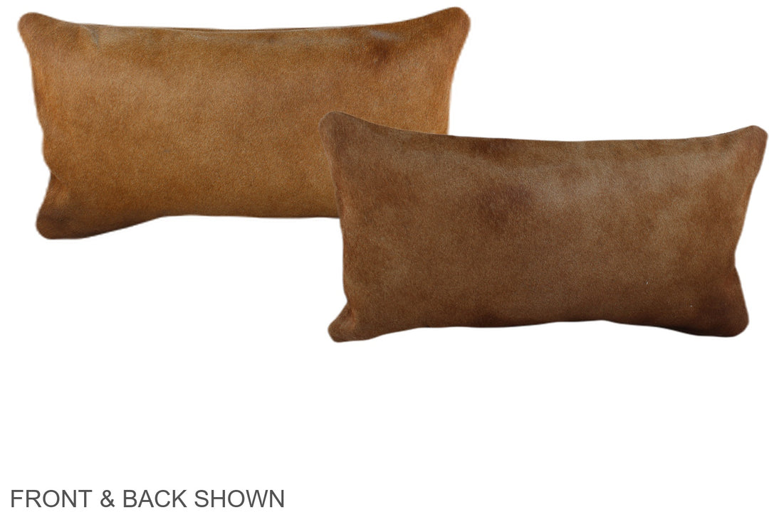 Solid Brown 12"x22" Brazilian Cowhide Pillow #A38726 by Hudson Hides
