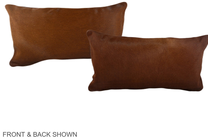 Solid Brown 12"x22" Brazilian Cowhide Pillow #A38734 by Hudson Hides