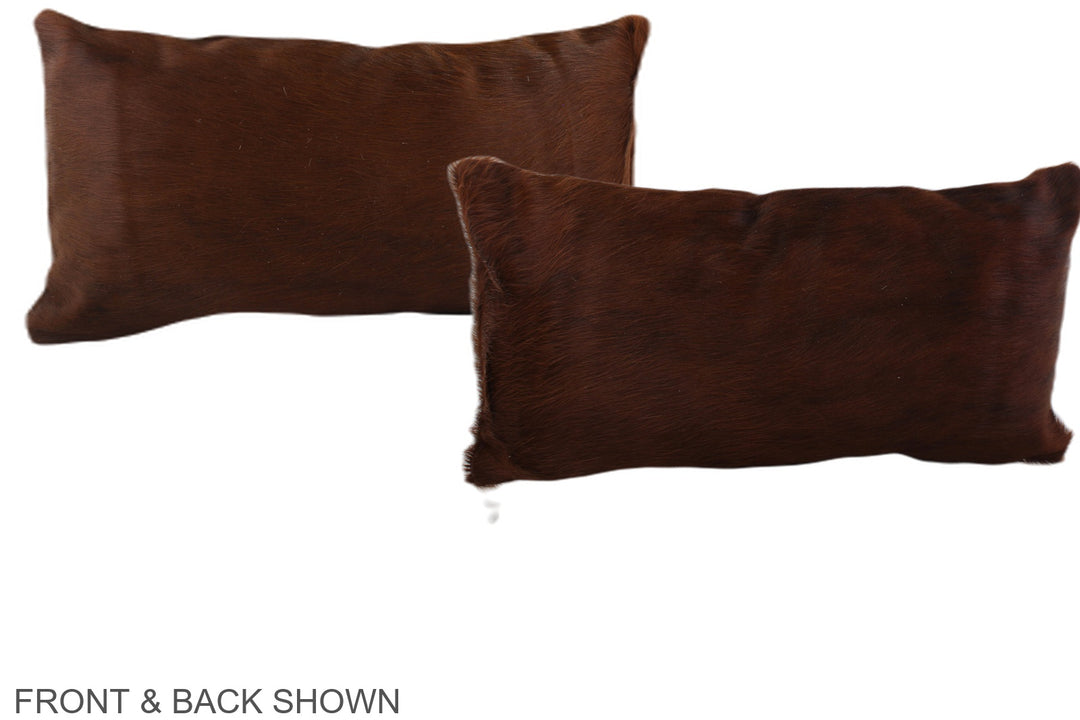 Solid Brown 12"x22" Brazilian Cowhide Pillow #A38749 by Hudson Hides