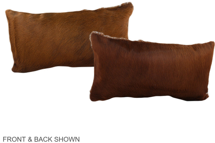 Solid Brown 12"x22" Brazilian Cowhide Pillow #A38752 by Hudson Hides