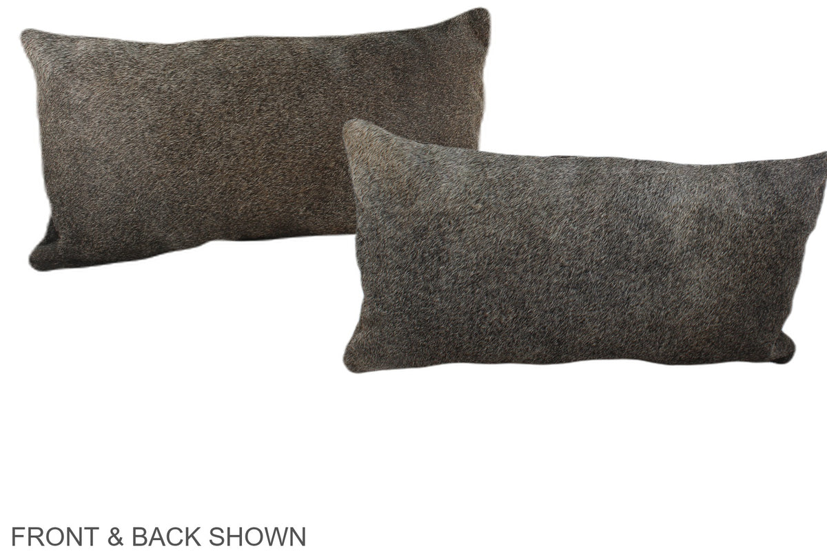 Grey with Beige Cowhide Pillow #A38753