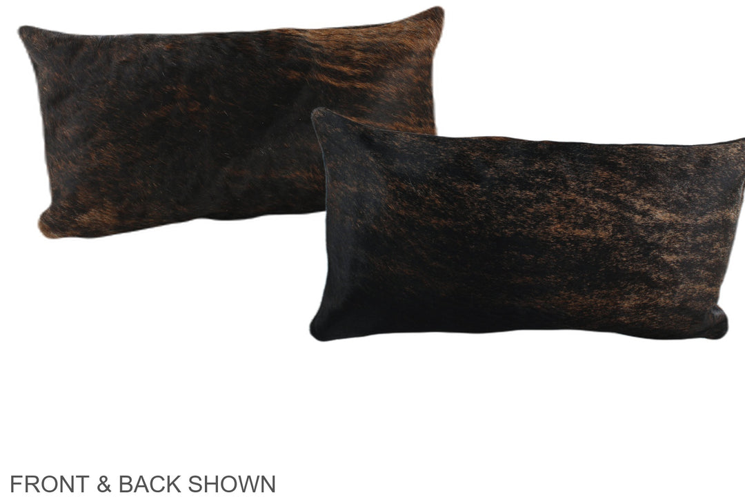 Dark Brindle 12"x22" Brazilian Cowhide Pillow #A38754 by Hudson Hides