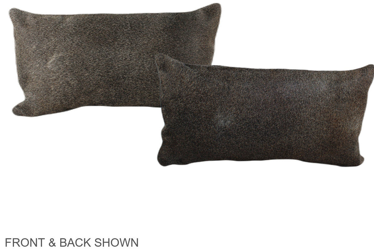 Grey with Beige Cowhide Pillow #A38758